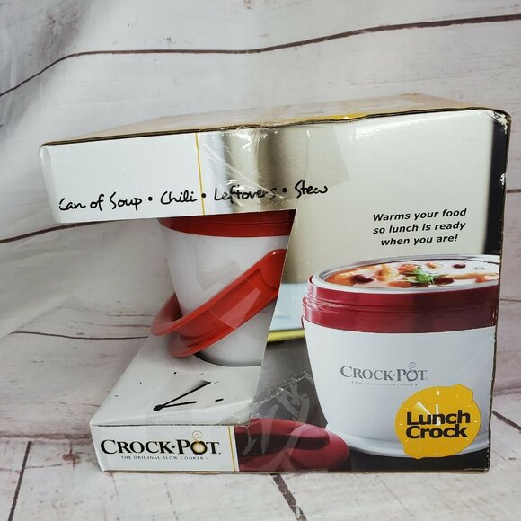 Compact Lunch Crock Pot Slow Cooker 20-Ounce Food Warmer - Portable Red Mini - Picture 4 of 12